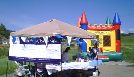 bounce house and booth
